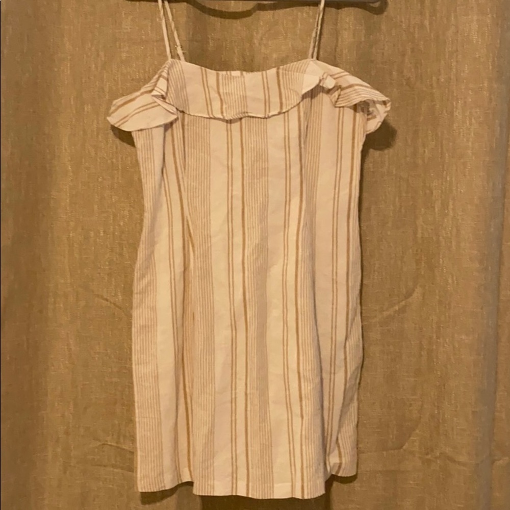 White Stripped Mini Dress